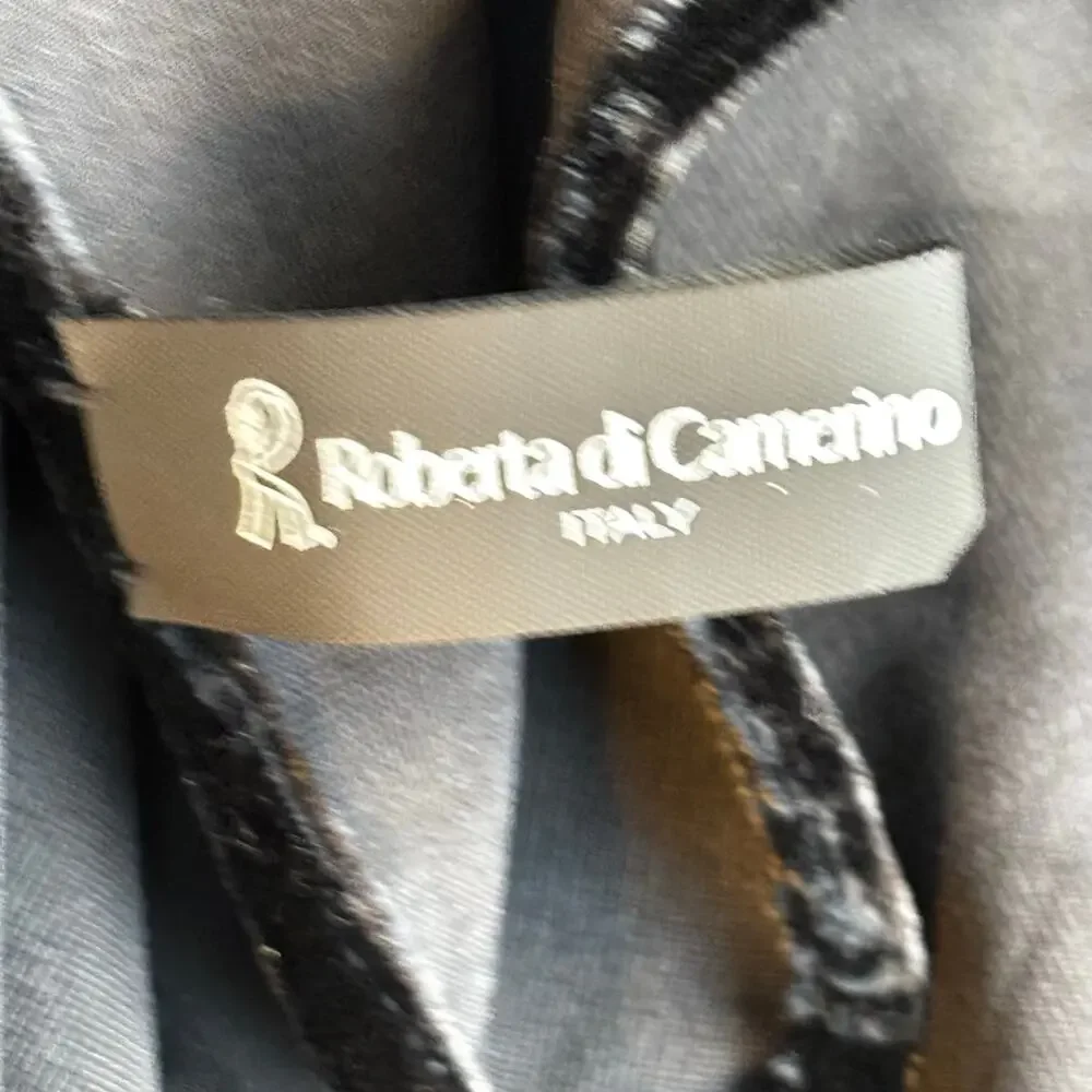 Roberta di Camerino Velvet & silk burnout wrap shawl black silver organic floral